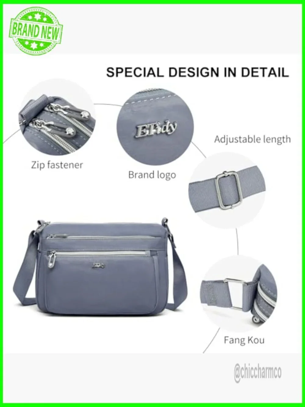Waterproof Nylon Crossbody Hobo Bag Lightweight Casual Shoulder Purse